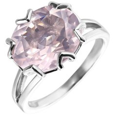 Balex Кольцо 1405937876 из серебра 925 пробы с розовым кварцем природным, размер 17