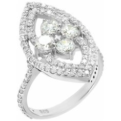 Balex Кольцо 1405835430 из серебра 925 пробы с фианитом, размер 16.5