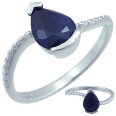 Balex Кольцо 1405937480 из серебра 925 пробы с сапфиром корундом природным, размер 17.5