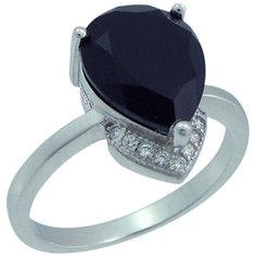 Balex Кольцо 1405937524 из серебра 925 пробы с агатом природным и фианитом, размер 18