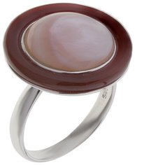 Balex Кольцо 1436930210 из серебра 925 пробы с сердоликом природным и перламутром, размер 17