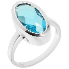 Balex Кольцо 1410931453 из серебра 925 пробы с топазом голубым синтетическим, размер 18