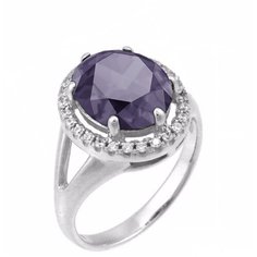 Balex Кольцо 1405837033 из серебра 925 пробы с александритом синтетическим и фианитом, размер 17