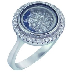 Balex Кольцо 1405937407 из серебра 925 пробы с сапфиром синтетическим и фианитом, размер 19