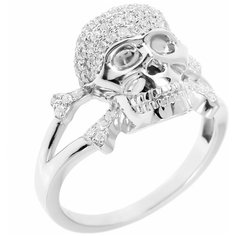 Balex Кольцо 1418910423 из серебра 925 пробы с фианитом, размер 18.5