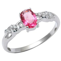 Balex Кольцо 1410931542 из серебра 925 пробы с рубином синтетическим и фианитом, размер 20