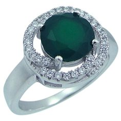 Balex Кольцо 1405937611 из серебра 925 пробы с хризопразом природным и фианитом, размер 19