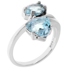 Balex Кольцо 1405935116 из серебра 925 пробы с топазом голубым природным, размер 17.5