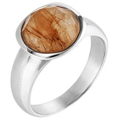 Balex Кольцо 1436930221 из серебра 925 пробы с рутиловым кварцем природным, размер 18