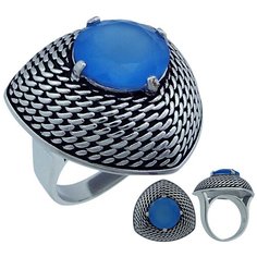 Balex Кольцо 1405937520 из серебра 925 пробы с агатом природным, размер 17.5