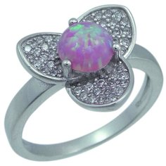 Balex Кольцо 1405937646 из серебра 925 пробы с опалом и фианитом, размер 17