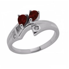 Balex Кольцо 1405937083 из серебра 925 пробы с гранатом природным и фианитом, размер 16.5