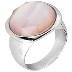 Balex Кольцо 1436930227 из серебра 925 пробы с перламутром и горным хрусталем, размер 18.5