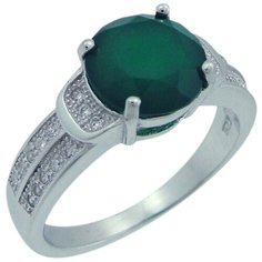 Balex Кольцо 1405937498 из серебра 925 пробы с хризопразом природным и фианитом, размер 20