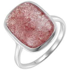 Balex Кольцо 1432930245 из серебра 925 пробы с кварцем Strawberry, размер 17
