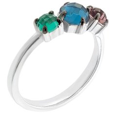 Balex Кольцо 1454930121 из серебра 925 пробы с фианитом, размер 18