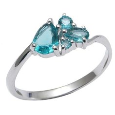 Balex Кольцо 1410931536 из серебра 925 пробы с аквамарином синтетическим, размер 21