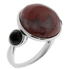 Balex Кольцо 1432930198 из серебра 925 пробы с ониксом и яшмой, размер 18