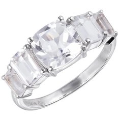 Balex Кольцо 1410931779 из серебра 925 пробы с горным хрусталем, размер 19