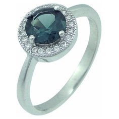 Balex Кольцо 1405937296 из серебра 925 пробы с шпинелью синтетической и фианитом, размер 19