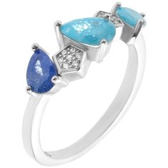 Balex Кольцо 1422910280 из серебра 925 пробы с фианитом, размер 18