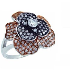 Balex Кольцо 1405937398 из серебра 925 пробы с фианитом, размер 17