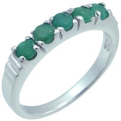 Balex Кольцо 1405937584 из серебра 925 пробы с изумрудом бериллом, размер 16.5