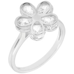 Balex Кольцо 1422910270 из серебра 925 пробы с фианитом, размер 17.5