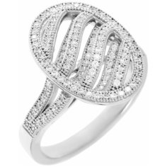 Balex Кольцо 1419910062 из серебра 925 пробы с фианитом, размер 16.5