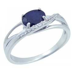 Balex Кольцо 1405936859 из серебра 925 пробы с сапфиром корундом природным и фианитом, размер 17