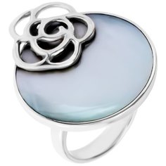 Balex Кольцо 1424920148 из серебра 925 пробы с перламутром, размер 18