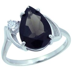 Balex Кольцо 1405937458 из серебра 925 пробы с раухтопазом природным и фианитом, размер 19