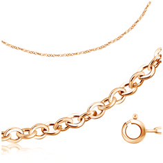 Бронницкий Ювелир Цепь из красного золота 100451413, 50 см, 1.78 г