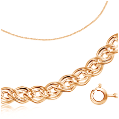 Бронницкий Ювелир Цепь из красного золота 110305001, 55 см, 2.65 г