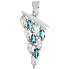 Balex Подвеска 3405937207 из серебра 925 пробы с топазом голубым природным и топазом Лондон