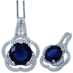 Balex Подвеска 3405937417 из серебра 925 пробы с сапфиром синтетическим и фианитом