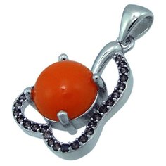 Balex Подвеска 3405937411 из серебра 925 пробы с кораллом реконструированным и раухтопазом синтетическим
