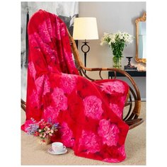 Плед Guten Morgen Гвоздики (ротация), 150 x 200 см, красный