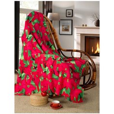 Плед Guten Morgen Пуансеттия, 150 x 200 см, красный