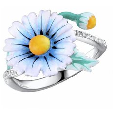 VALTERA Кольцо с фианитами и эмалью 091747, размер 16.5