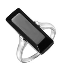 Balex Кольцо 1432930234 из серебра 925 пробы с ониксом, размер 18.5