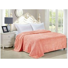 Покрывало Guten Morgen Соты фланель жаккард Щербет 15-1520, 200 х 220 см, оранжевый