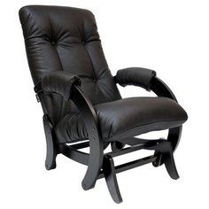 Кресло-качалка Комфорт Модель 68 размер: 60х89 см, обивка: искусственная кожа, цвет: венге/черный dundi 108 Komfort