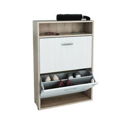 Обувница MfMaster Милан-25 , размер (ШхГ): 60х20 см , цвет: дуб сонома/белый МФ Мастер