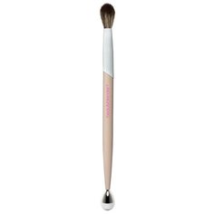 Кисть beautyblender High Roller Crease Brush & Cooling Roller, для век бежевая