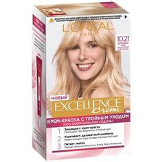 LOreal Paris Excellence стойкая крем-краска для волос, 10.21, Светло-светло русый перламутровый осветляющий