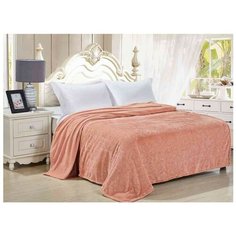 Покрывало Guten Morgen Розовый, 200 х 220 см (корал-флис жаккард), розовый