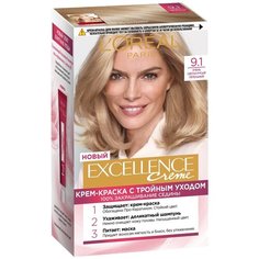 LOreal Paris Excellence стойкая крем-краска для волос, 9.1, Очень светло-русый пепельный