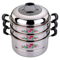 Кастрюля Agness 933-008, 8.7 л, черный/розовый/серебристый