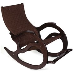 Кресло-качалка Мебелик Тенария 2 размер: 95х56 см, обивка: ткань, цвет: темно-коричневый